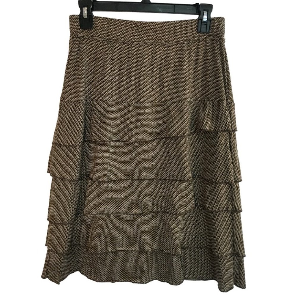 Matilda Jane Brown Ruffle Tiered Women's Skirt, Size Medium